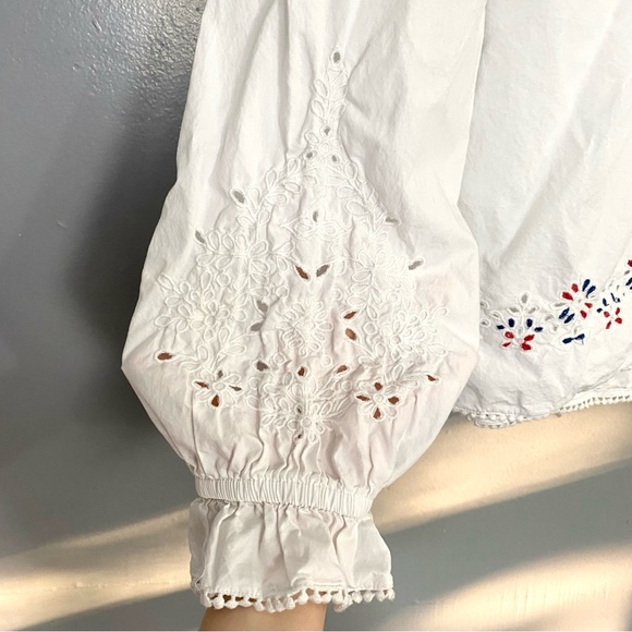 Zara Tops Zara White Floral Embroidered Crochet Lace Longsleeve